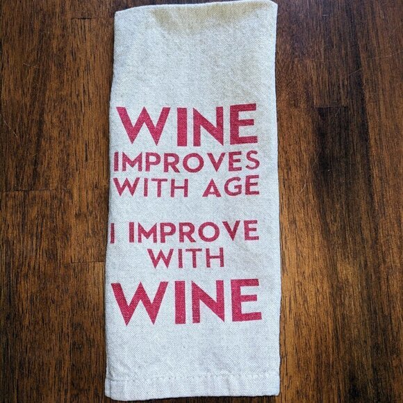 Wine Improves With Age I Improve With Wine Hand Towels (x4) - Picture 4 of 4
